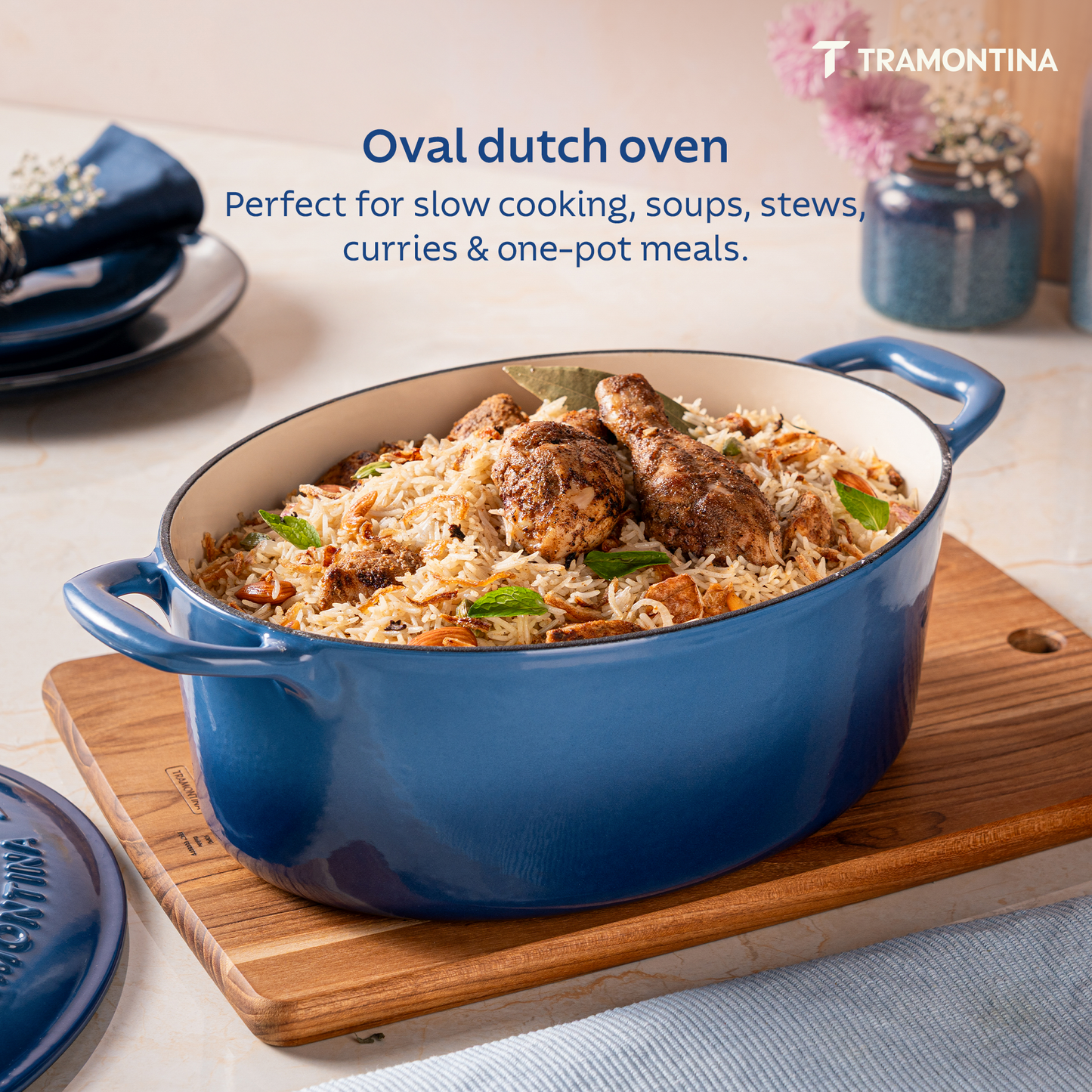 Tramontina Bestow Enameled Cast Iron Oval Dutch Oven