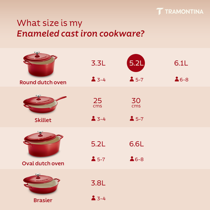 Tramontina Bestow Enameled Cast Iron Round Dutch Oven