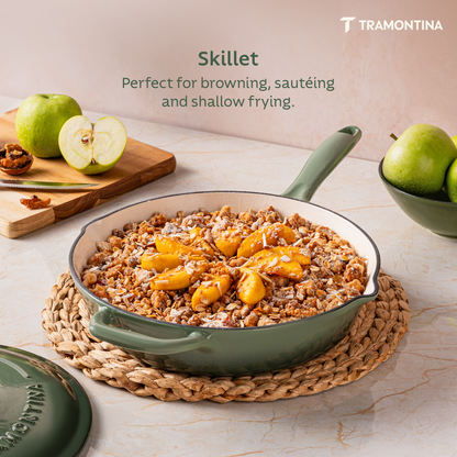 Tramontina Bestow Enameled Cast Iron Covered Skillet