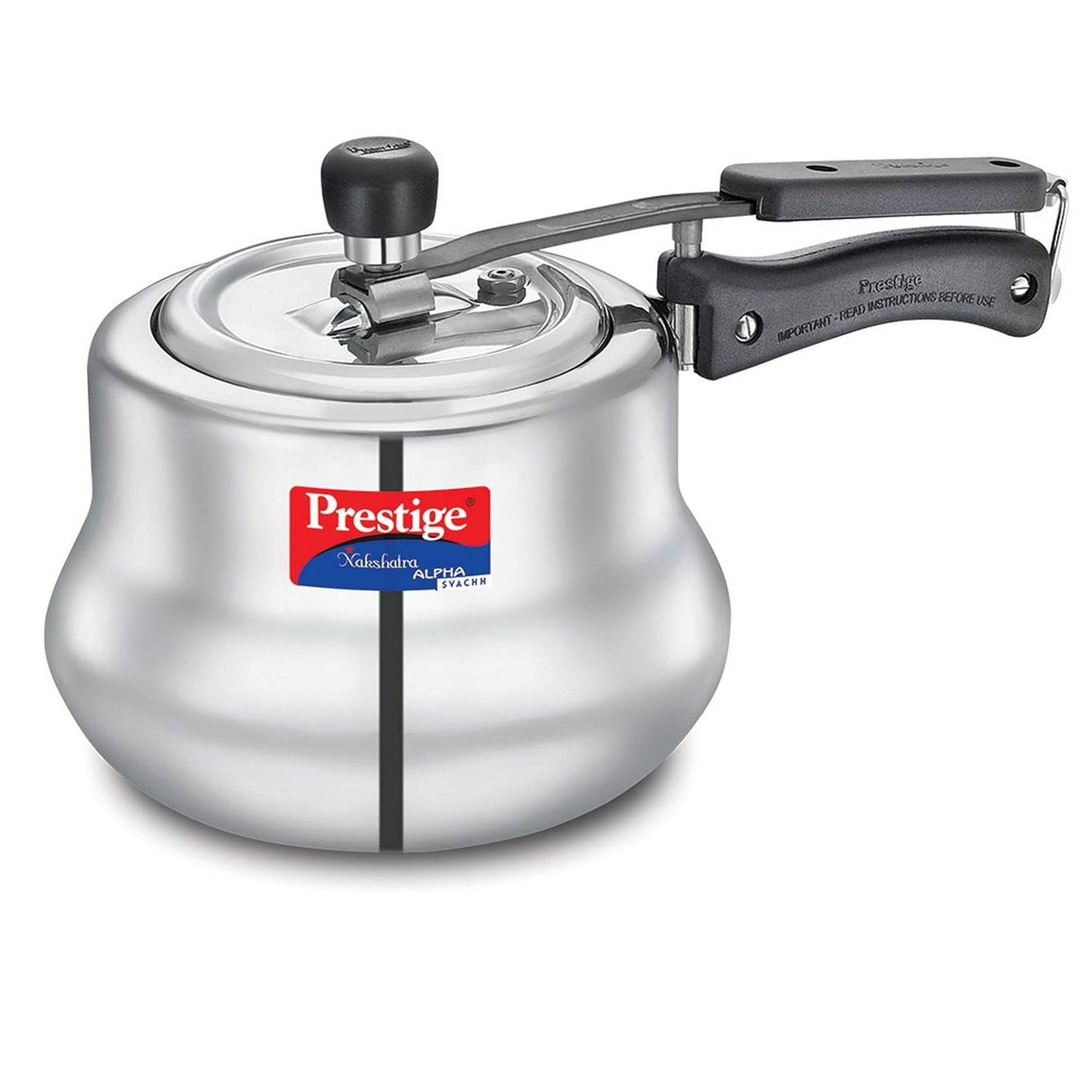 Prestige Svachh, 20257, 3.5 L, Nakshatra Alpha Svachh Handi, With Deep Lid For Spillage Control (Inner Lid, Stainless Steel, Silver), 17 Ounces