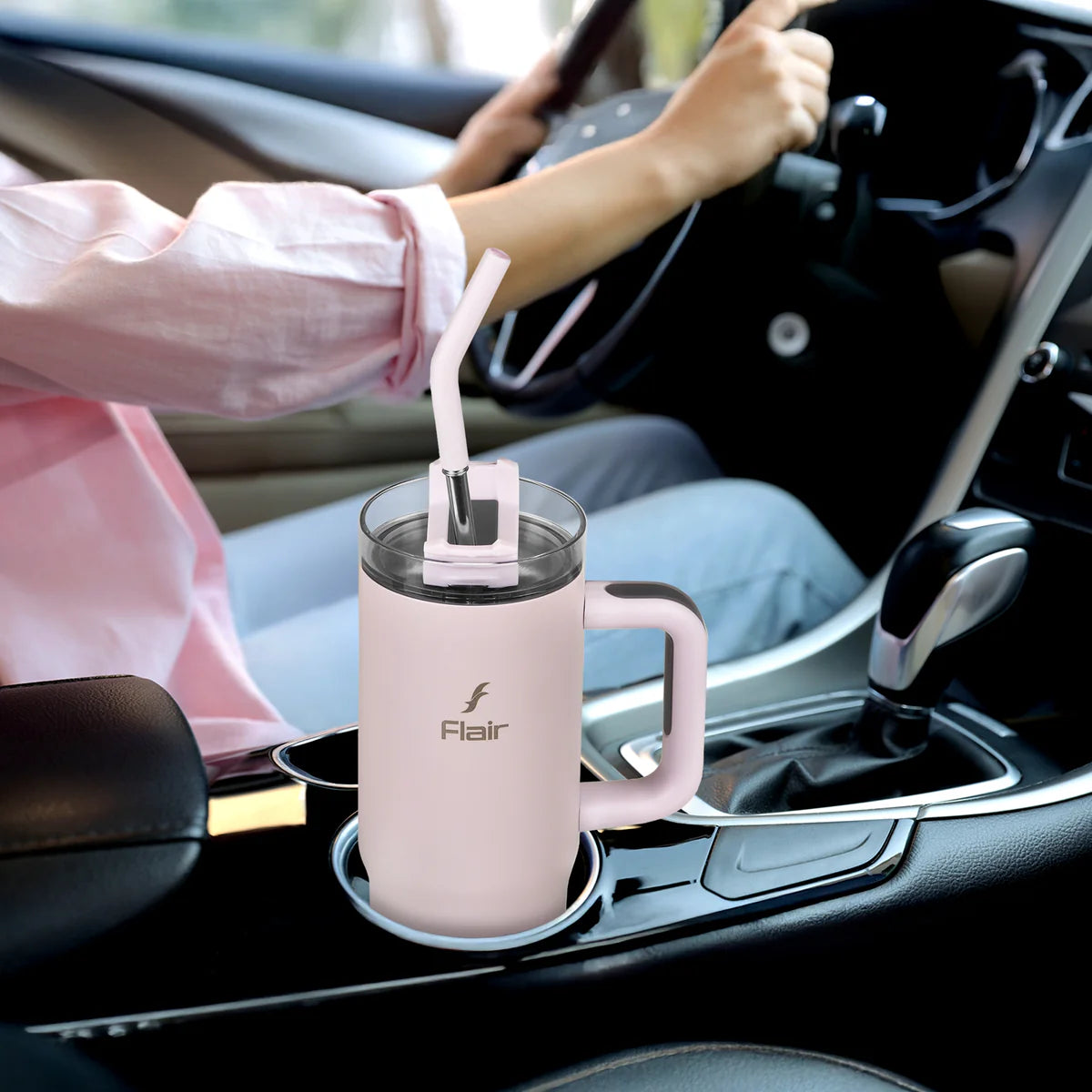 Flair Vogue 750ml Insulated Tumbler with Lid & Straw – Versatile Travel Mug for Iced Beverages & Coffee