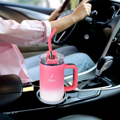 Flair Vogue 750ml Insulated Tumbler with Lid & Straw – Versatile Travel Mug for Iced Beverages & Coffee