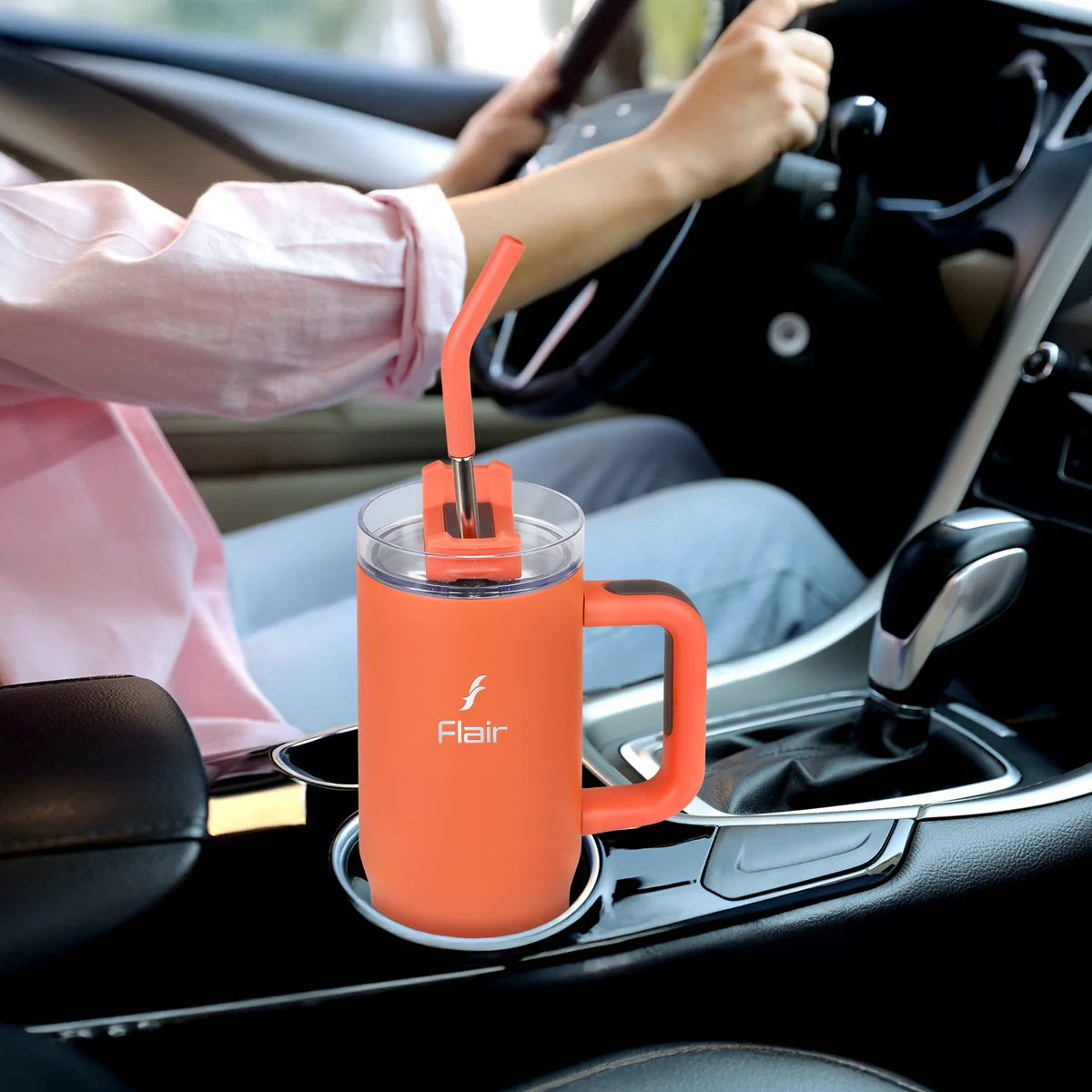Flair Vogue 750ml Insulated Tumbler with Lid & Straw – Versatile Travel Mug for Iced Beverages & Coffee
