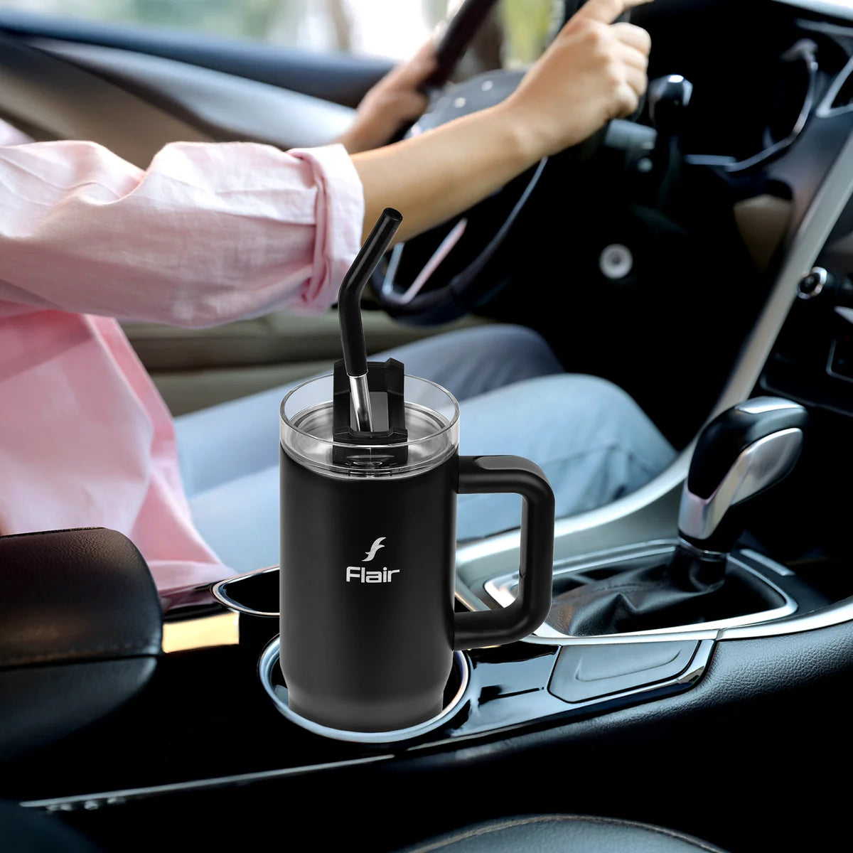 Flair Vogue 750ml Insulated Tumbler with Lid & Straw – Versatile Travel Mug for Iced Beverages & Coffee