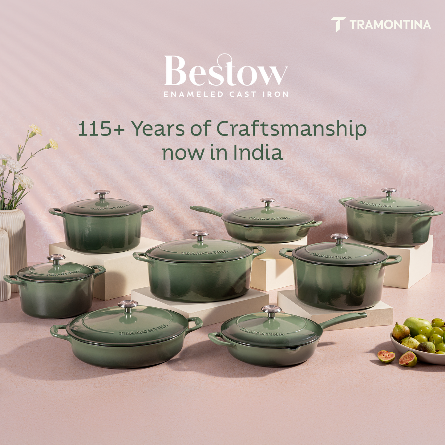 Tramontina Bestow Enameled Cast Iron Covered Skillet