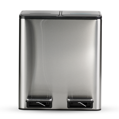 Tramontina Trash Bin 8 Litre X 2 Stainless Steel Wide Rectangle