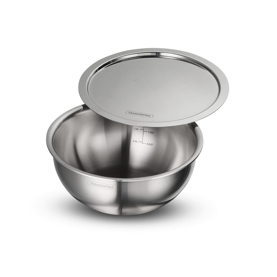 Tramontina Aeion 20cm Stainless Steel Tri-Ply Extra Deep Tasla with SS Lid - 2.3L