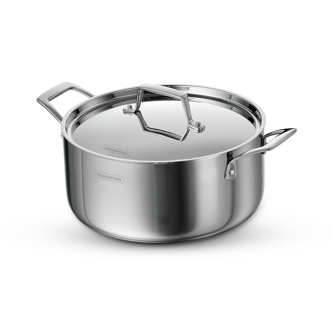 Tramontina Aeion 24cm Stainless Steel Tri-Ply Biryani Pot with SS Lid - 4.8L