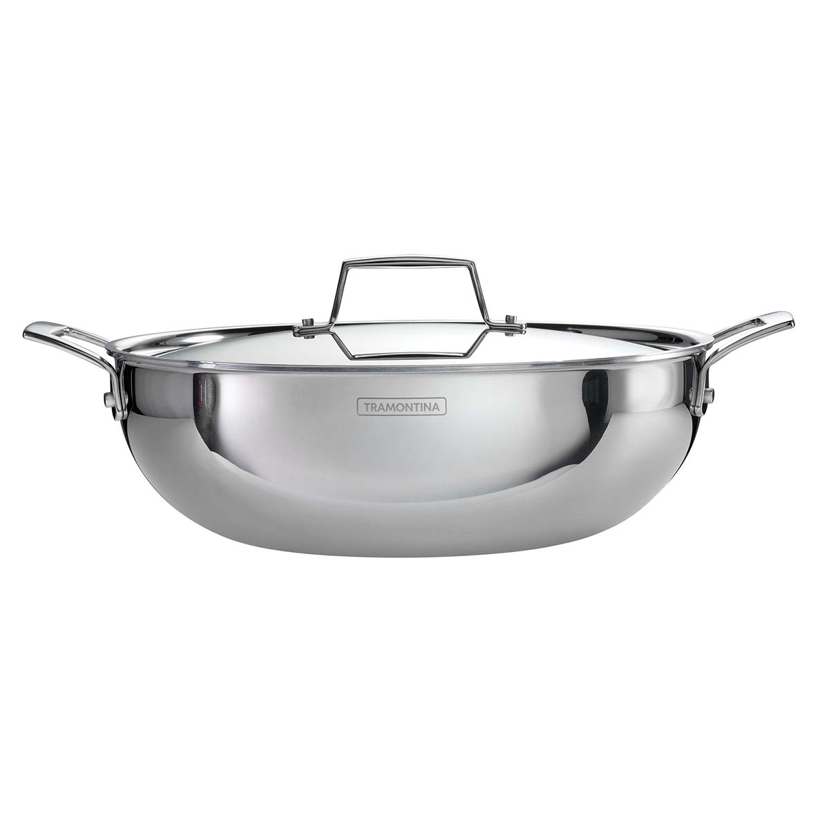 Tramontina Aeion 24cm Stainless Steel Tri-Ply Kadai with SS Lid - 2.6L