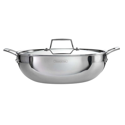 Tramontina Aeion 24cm Stainless Steel Tri-Ply Kadai with SS Lid - 2.6L
