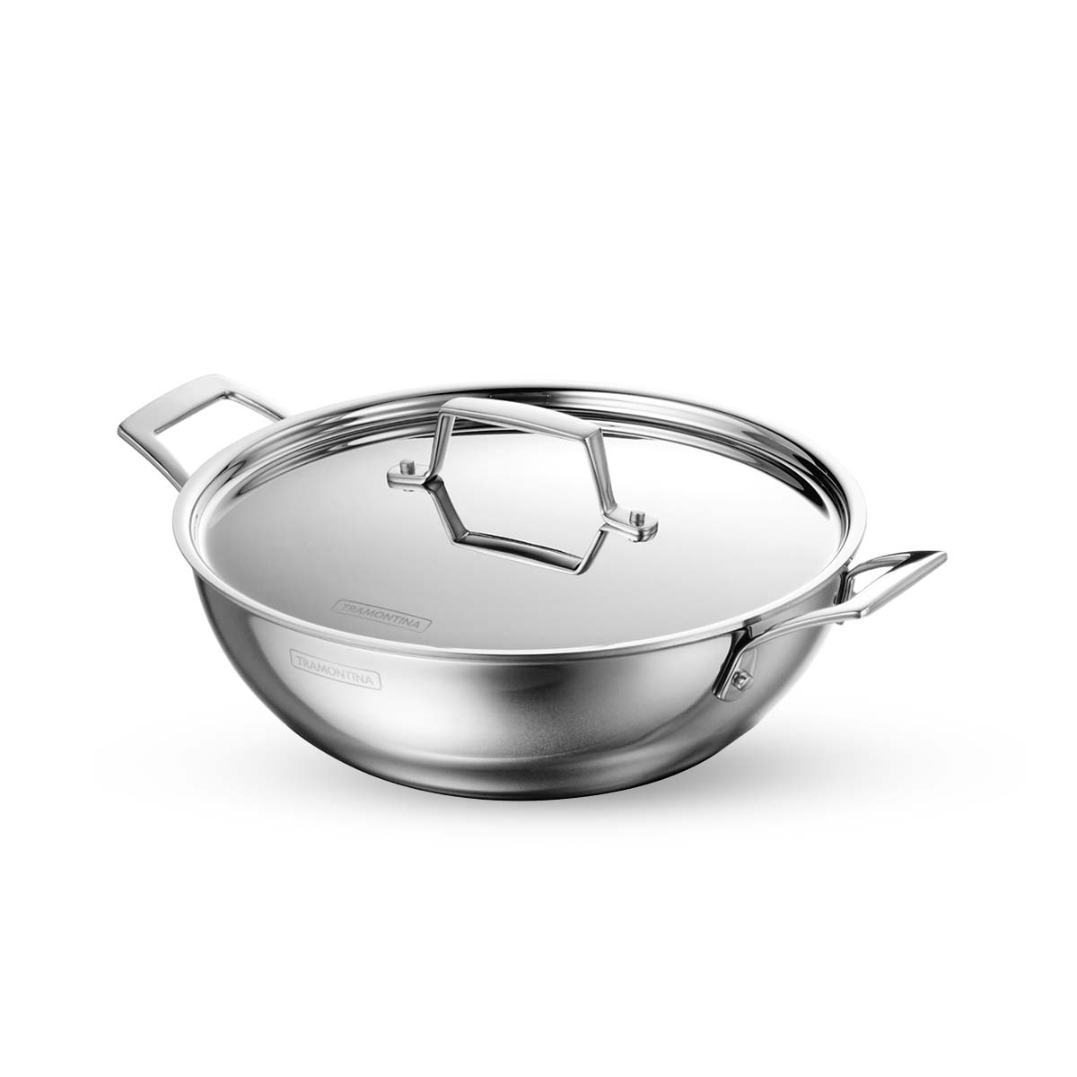 Tramontina Aeion 26cm Stainless Steel Tri-Ply Kadai with SS Lid - 3.7L