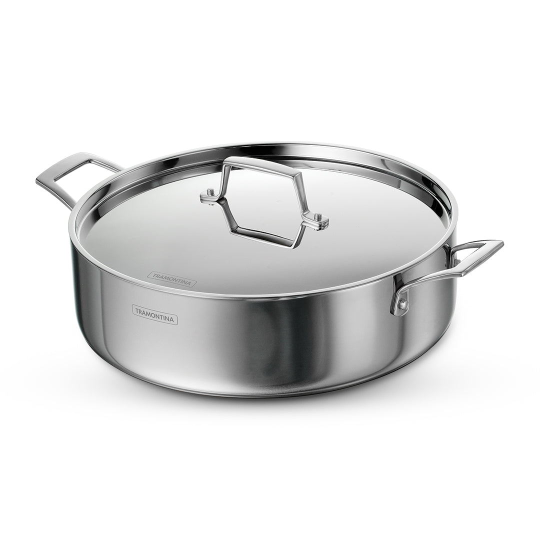 Tramontina Aeion 30cm Stainless Steel Tri-Ply Biryani LaganBraiser with SS Lid - 6.2L