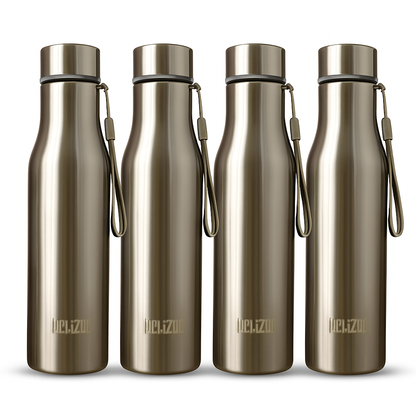 KEMP DELIZIO BRITA Edition Stainless Steel Fridge Water Bottle 1000 ML | 1 L | Single Walled | Office | Gym | Travelling | Leak Proof LID | ECO Friendly | BPA Free | for Adult, Kids