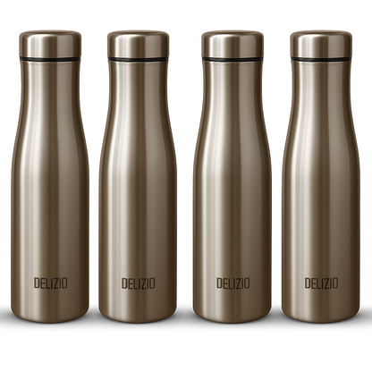 KEMP DELIZIO FLORA Edition Stainless Steel Fridge Water Bottle 1000 ML | 1 L | Single Walled | Office | Gym | Travelling | Leak Proof LID | ECO Friendly | BPA Free | for Adult, Kids