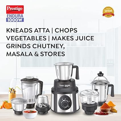Prestige Endura 1000W Mixer Grinder (6 Jars)