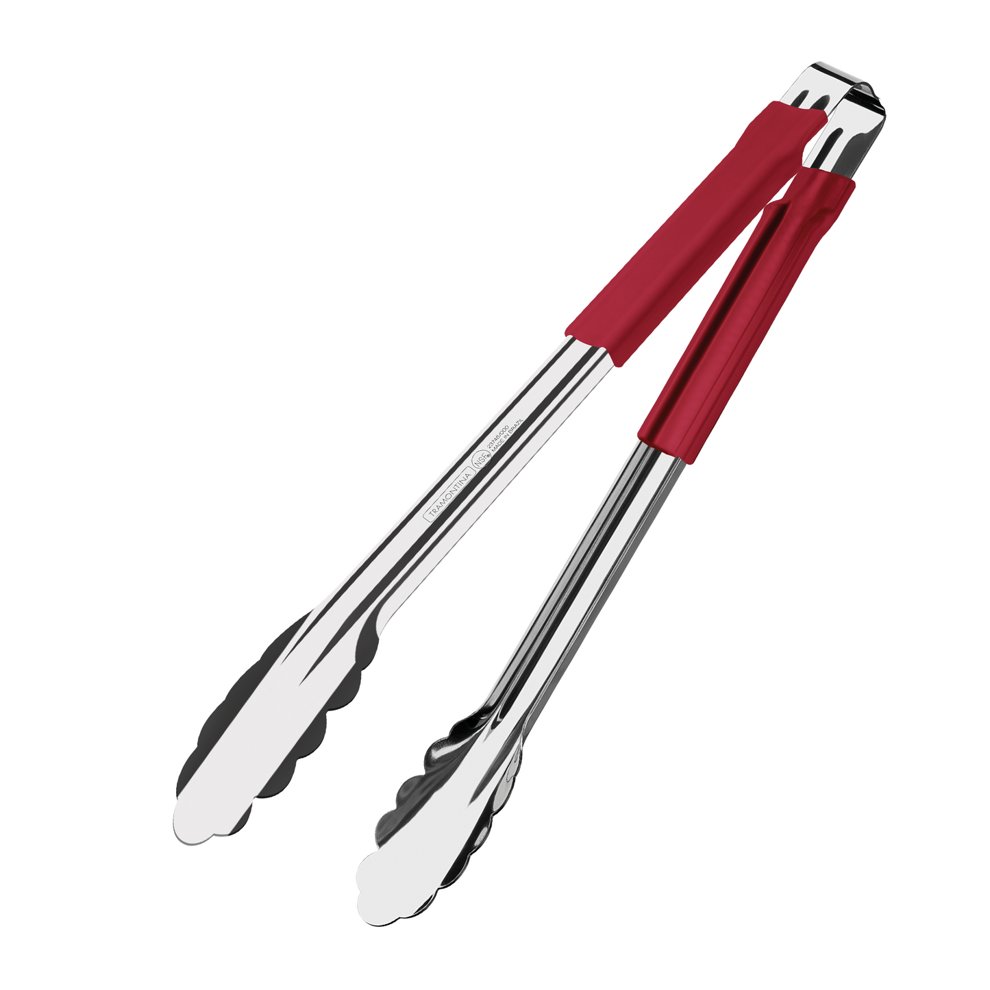 Tramontina Utilitá stainless steel tongs with red rubber handle, 30 cm