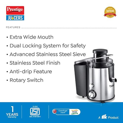 Prestige Centrifugal Juicer - PCJ 7.0 - 500W
