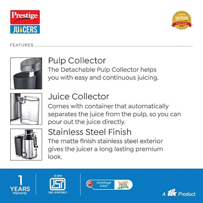Prestige Centrifugal Juicer - PCJ 7.0 - 500W