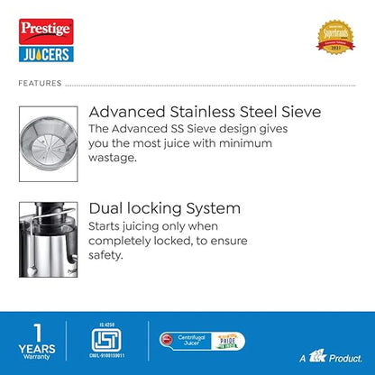 Prestige Centrifugal Juicer - PCJ 7.0 - 500W
