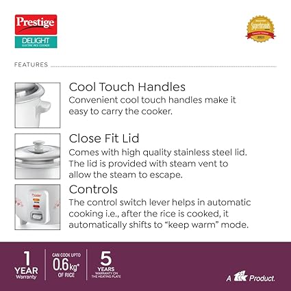 Prestige Delight PRWO 1.5 L Electric Rice Cooker
