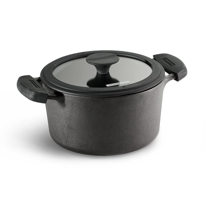 Tramontina Titanex 24cm Pre-Seasoned Cast Iron Casserole with Heat Resistant Silicone Grip – 4.9L