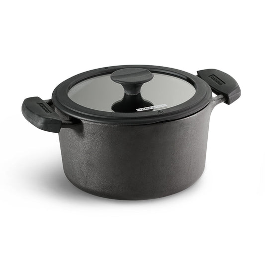 Tramontina Titanex 24cm Pre-Seasoned Cast Iron Casserole with Heat Resistant Silicone Grip – 4.9L