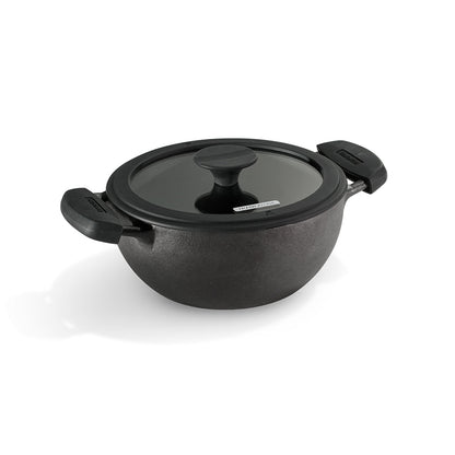 Tramontina Titanex 24cm Pre-Seasoned Cast Iron Extra Deep Kadai with Heat Resistant Silicone Grip – 3.7L