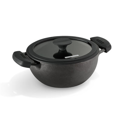 Tramontina Titanex 26cm Pre-Seasoned Cast Iron Extra Deep Kadai with Heat Resistant Silicone Grip – 4.6L
