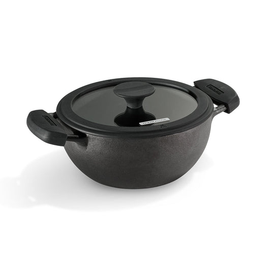 Tramontina Titanex 26cm Pre-Seasoned Cast Iron Extra Deep Kadai with Heat Resistant Silicone Grip – 4.6L