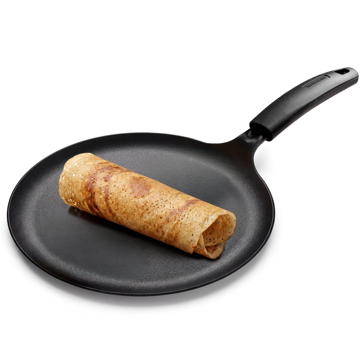 Tramontina Titanex 28cm Pre-Seasoned Cast Iron Dosa Tawa with Heat Resistant Silicone Grip