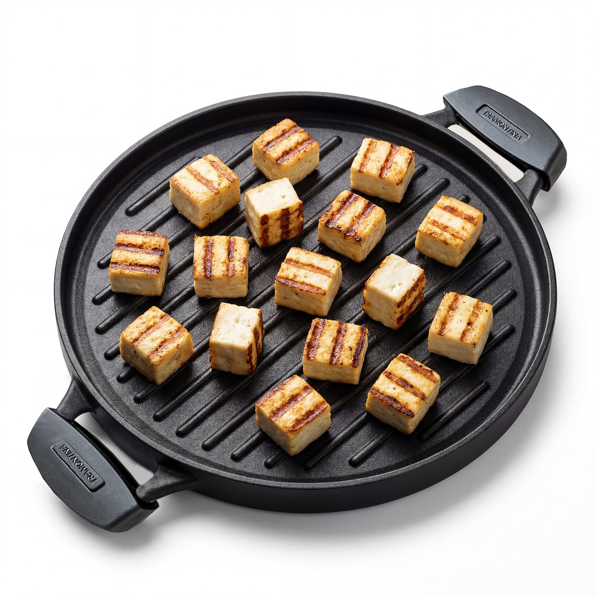 Tramontina Titanex 30cm Pre-Seasoned Cast Iron Reversible Dosa Tawa Grill Pan with Heat Resistant Silicone Grip