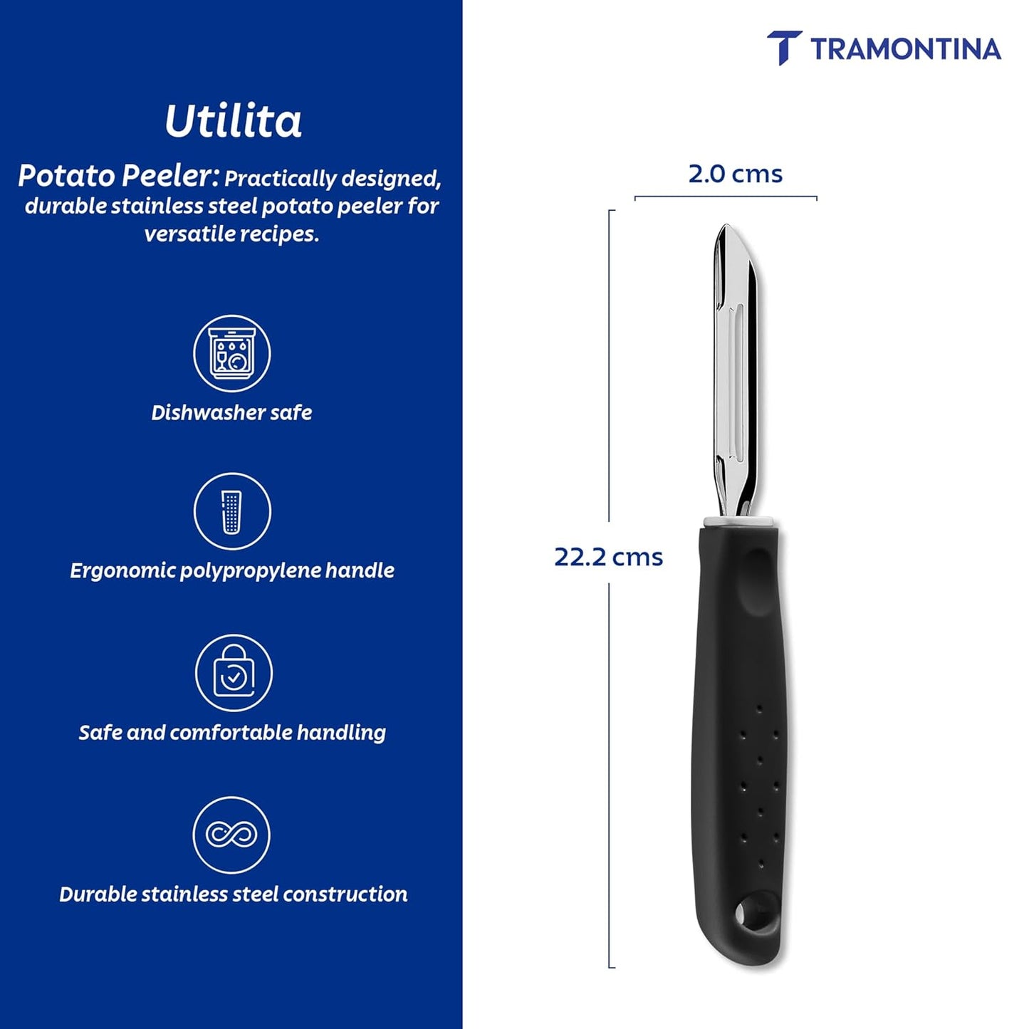 Tramontina Utilitá Stainless Steel Potato Peeler