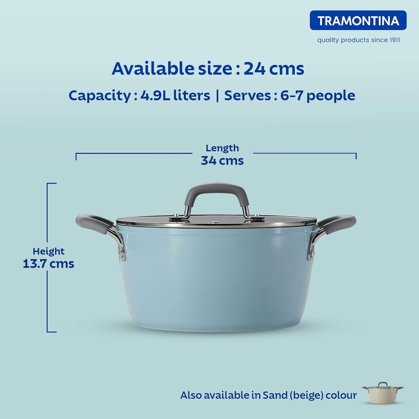 Tramontina Velo Forged Casserole 24 cm - Sea