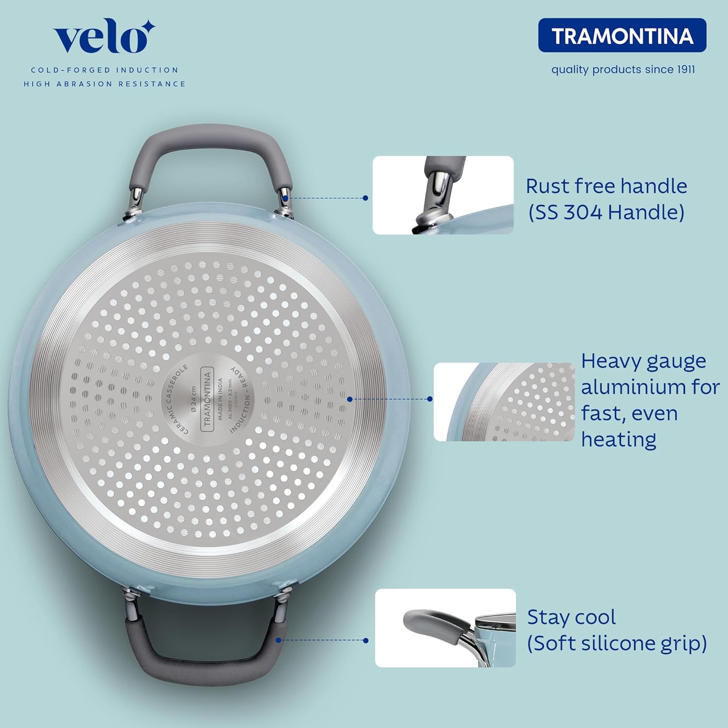 Tramontina Velo Forged Casserole 24 cm - Sea