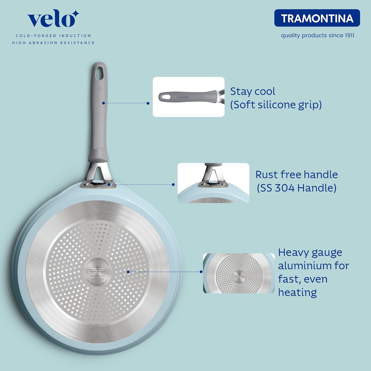 Tramontina Velo Forged Dosa Tawa 30 cm - Sea