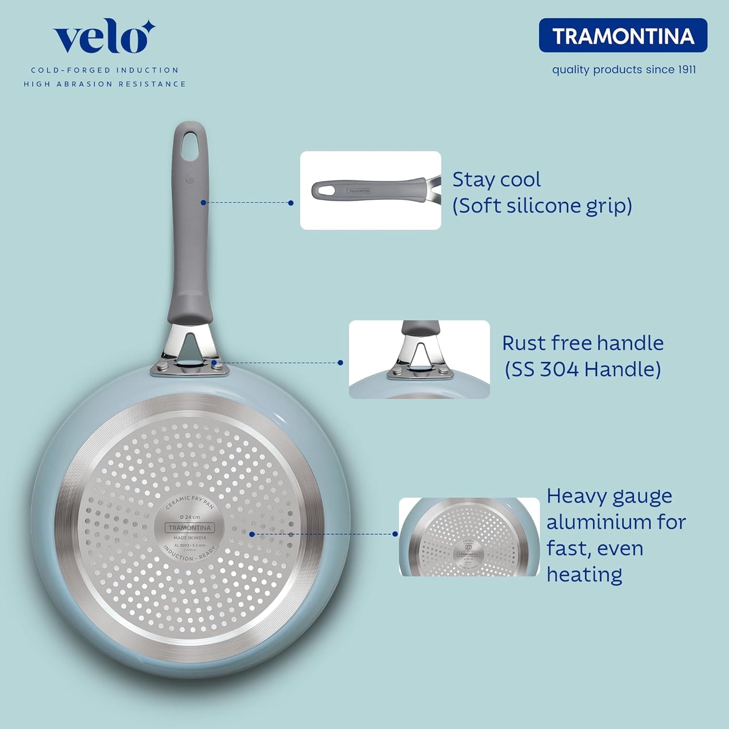 Tramontina Velo Forged Fry Pan 24 cm - Sea