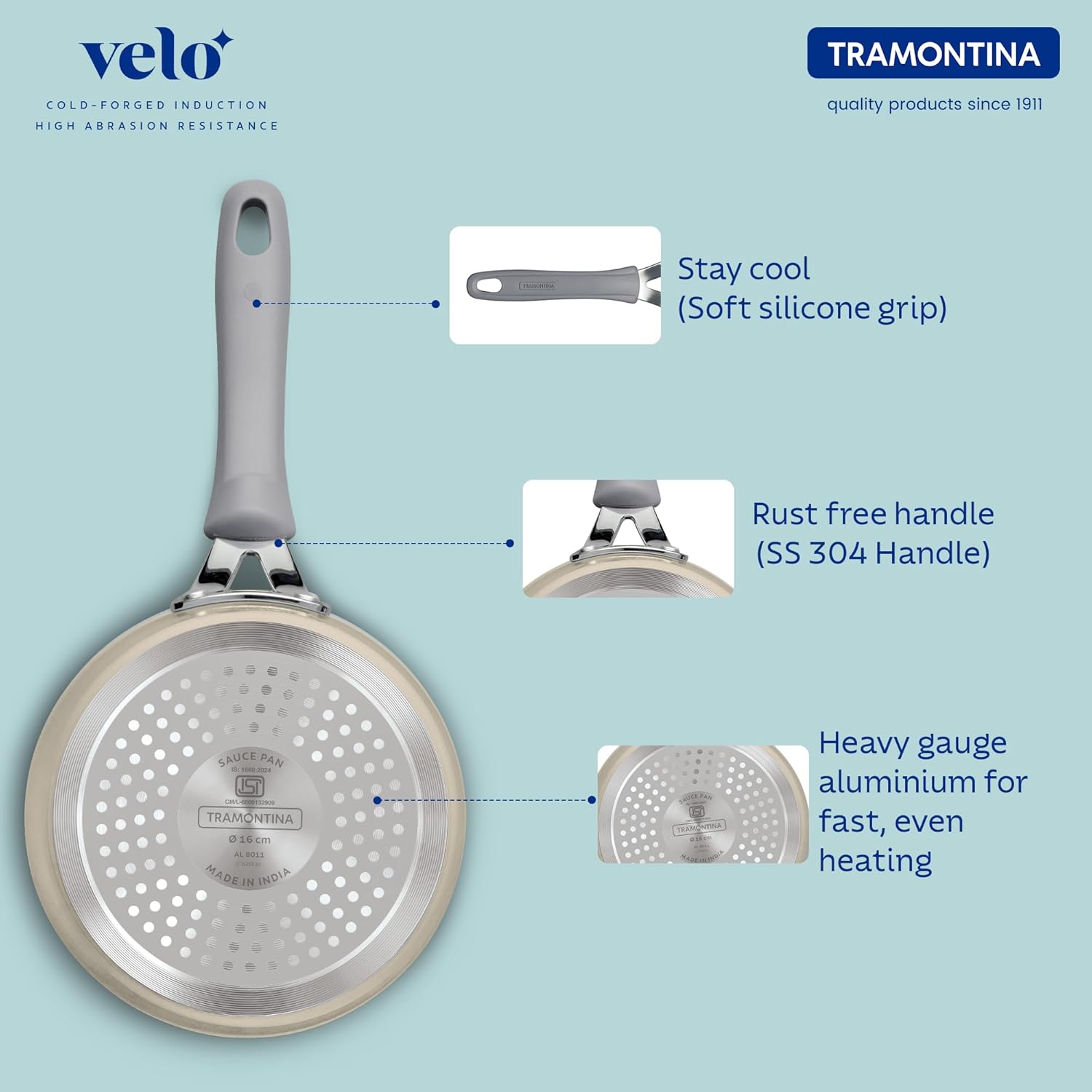 Tramontina Velo Forged Sauce Pan 16 cm - Sand