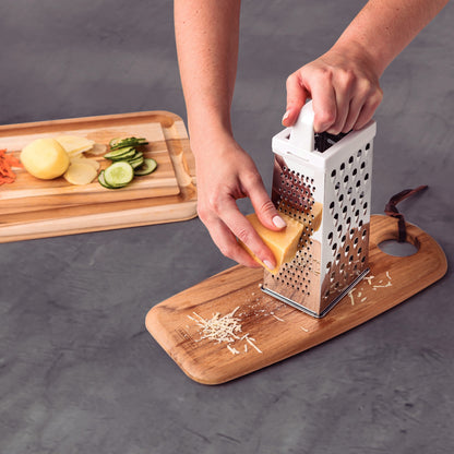 Tramontina Utilitá 4-Sided Grater in Stainless Steel with White ABS Handle