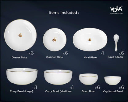 Vola Gaj 33-Piece Fine Porcelain Dinner Set | Elegant Dining