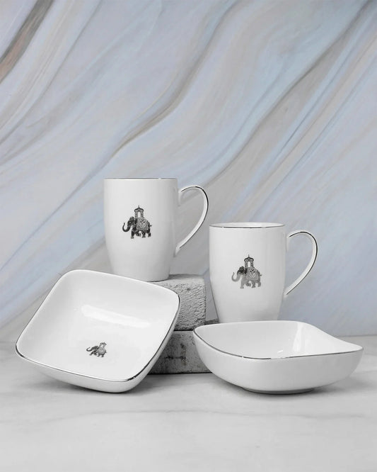 Vola Gaj Mug & Bowl Set | Porcelain Mugs and Square Bowls

Share
