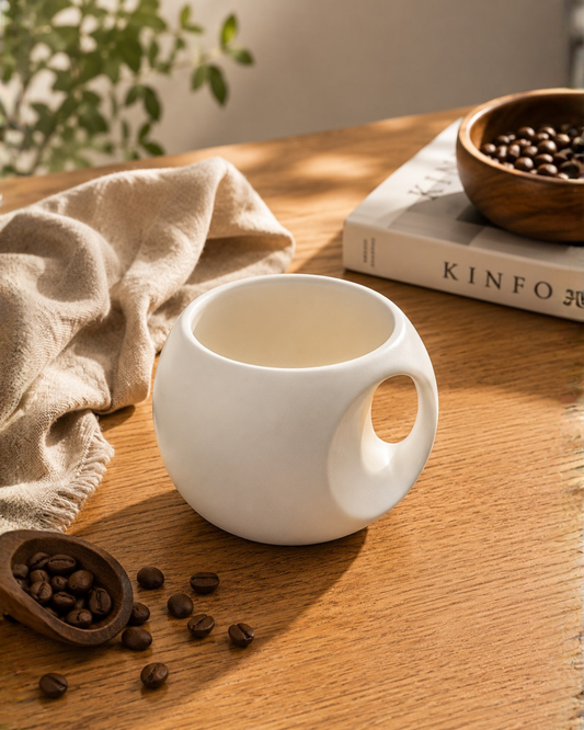 Vola Orb Mug - Fine Porcelain Coffee Mug | Comfort Grip Design