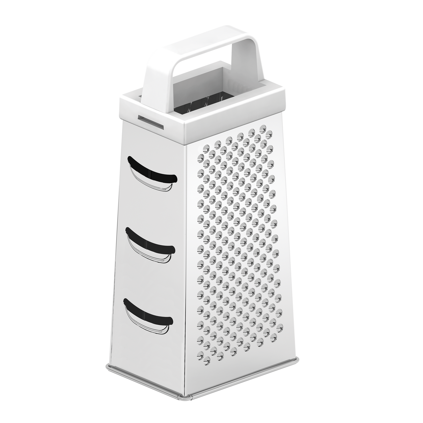 Tramontina Utilitá 4-Sided Grater in Stainless Steel with White ABS Handle