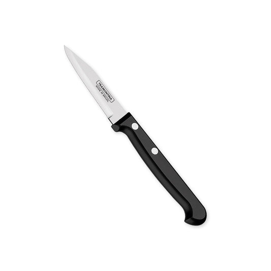 Tramontina Ultracorte 3" Antimicrobial Stainless Steel Vegetable & Fruit Knife Spear Point Blade   - Polypropylene Handle (Black)