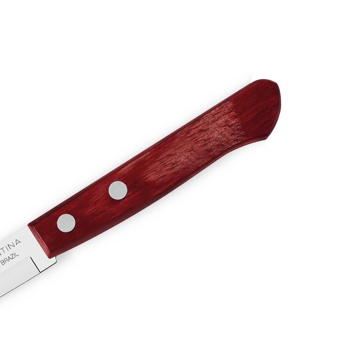 Tramontina Polywood 3" Stainless Steel Vegetable & Fruit knife Spear Point Blade - Impact & Heat Resistant Wooden Handle (Red)