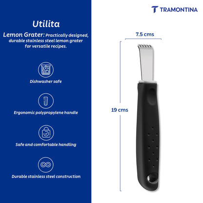 Tramontina Utilitá stainless steel baller with 2.4 cm black polypropylene handle